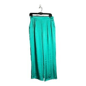 Lumiere Light Green Wide Leg Silky Pants Size Large